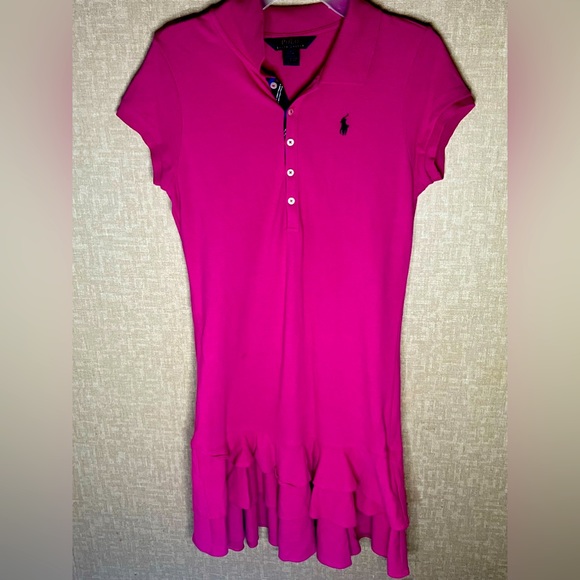 Big Girls Cotton Mesh Polo Dress - Picture 1 of 4